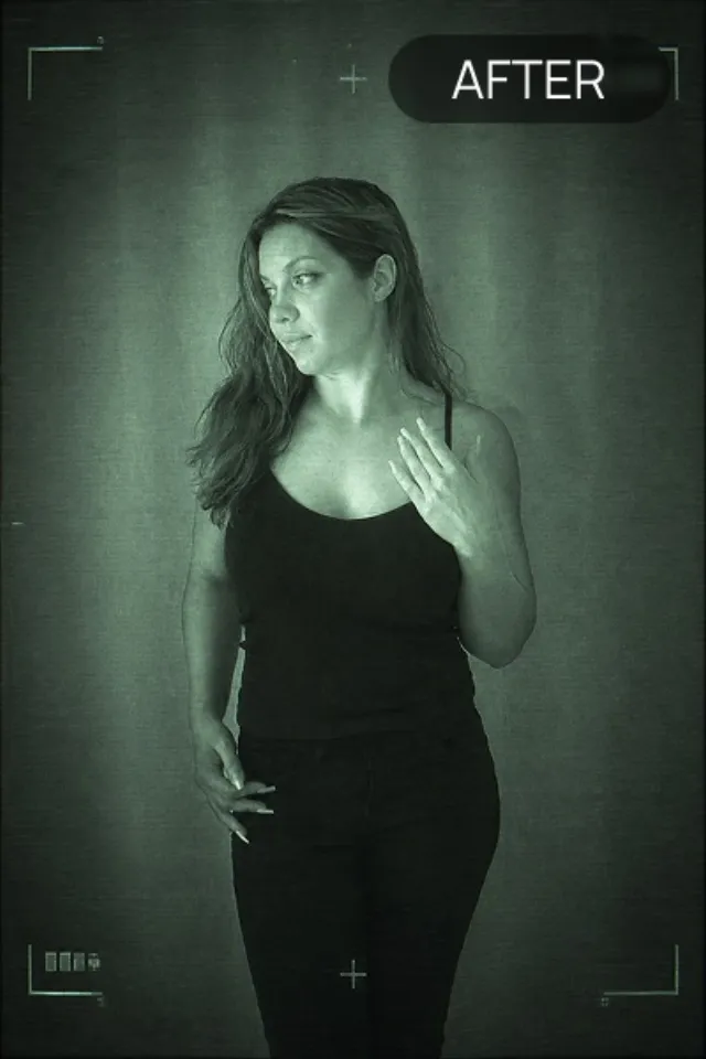 Flash Effect 'Security Camera' style — before and after example
