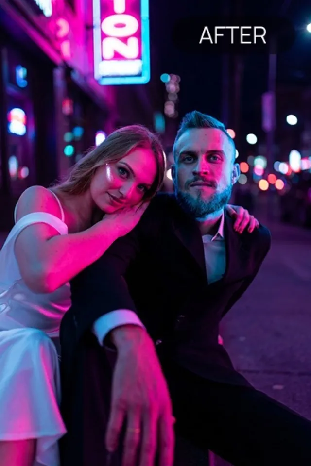 Flash Effect 'Neon' style — before and after example